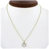Image 8 : Antique Gold .69 ctw GIA Round Prong Diamond Solitaire Target Pendant & Chain