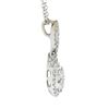 Image 4 : Solid 18k White Gold 1.0 ctw Round Diamond Cluster Pendant & 16" 14k Cable Chain