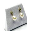Image 2 : 14KT YELLOW GOLD NATURAL PERIDOT WITH DANGLING PEARL EARRING, RETAIL $450.00. PERIDOT IS THE BIRTHST