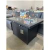 Image 2 : BRAND NEW PATIO FIRE PIT, TEMPERED GLASS TOP COMPLETE WITH COVER, WIND GUARD, ROCKS, AND NATURAL GAS