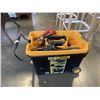 Image 2 : YELLOW ROLLING TOTE FULL OF ASSORTED HAND TOOLS