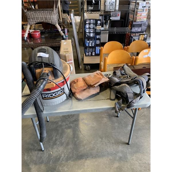 RIDGID SHOP VAC, TOOL BELT AND SAFETY HARNESS
