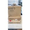 Image 1 : VIVO DUAL MONITOR DESK STANBD, CLAMP ON 24X12 DESK EXTENSION AND SINGLE MONITOR DESK MOUNT