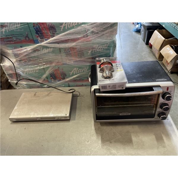 TOASTER OVEN, DVD PLAYER AND DOOR HANDLE