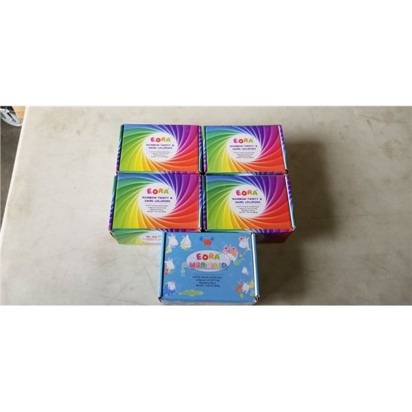5 BOXES OF MERMAID AND RAINBOW LOLLIPOPS