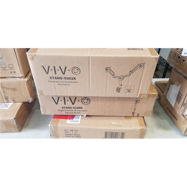 VIVO DUAL MONITOR ADJUSTABLE DESK MOUNT, SINGLE MONITOR DESK MOUNT, AND KEYBOARD TRAY