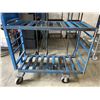 Image 2 : BLUE TWO TIER METAL WAREHOUSE CART ON CASTERS