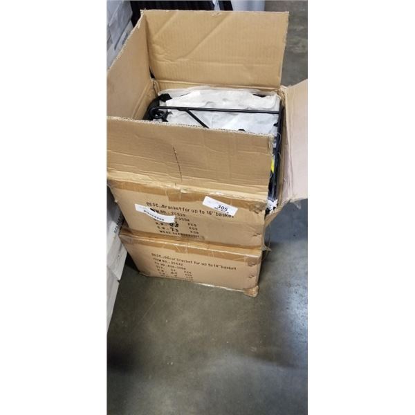 2 BOXES OF DECORATIVE 16  BRACKETS FOR HANGING BASKETS