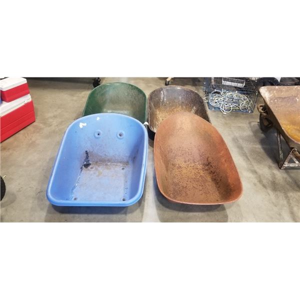 4 WHEELBARROW TUBS