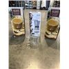 Image 1 : 2 SETS OF NEW RETRO DUAL INSULATED GLASS LATTE / COFFEE MUGS, AND NEW EPARE COFFEE GRINDER, WITH LID