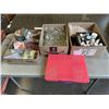 Image 1 : 3 TRAYS OF ASSORTED ARTS AND CRAFTS, JARS, STONES, ORGANIZER ETC