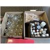 Image 2 : 3 TRAYS OF ASSORTED ARTS AND CRAFTS, JARS, STONES, ORGANIZER ETC
