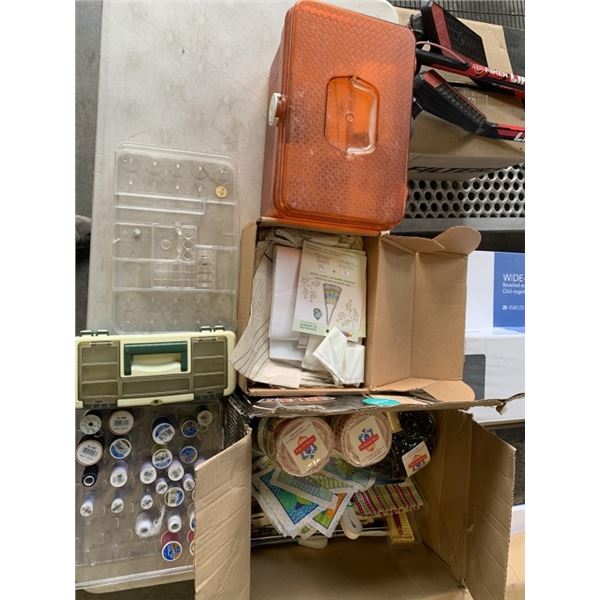 3 BOXES OF SEWING ITEMS, MOSTLY NEW