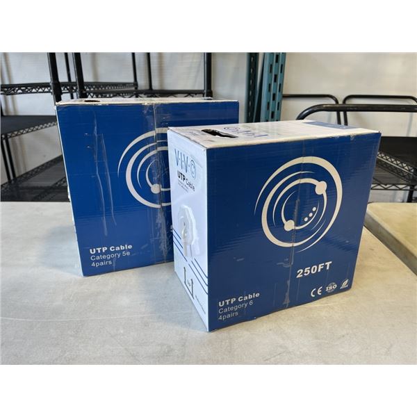 2 SPOOLS OF VIVO CAT6 AND CAT5E CABLE