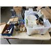Image 1 : BOX OF ESTAE ITEMS INCLUDING COLLECTIBLE DOLLS, CANUCKS PIGGY BANK, SALT AND PEPPER SHAKERS ETC.