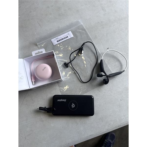 2 PAIRS OF SUDFIO BLUETOOTH WIRELESS HEADPHONES, ONE IS B1 BONE CONDUCTION OPEN EAR, AND ENERGIZER 1