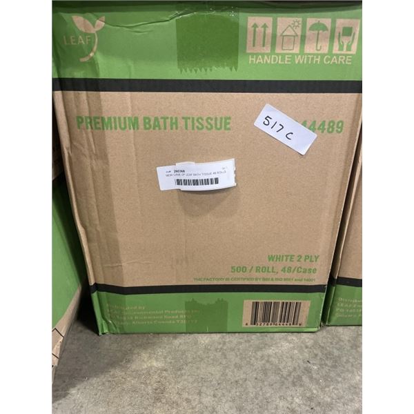 NEW CASE OF LEAF BATH TISSUE 48 ROLLS PER CASE