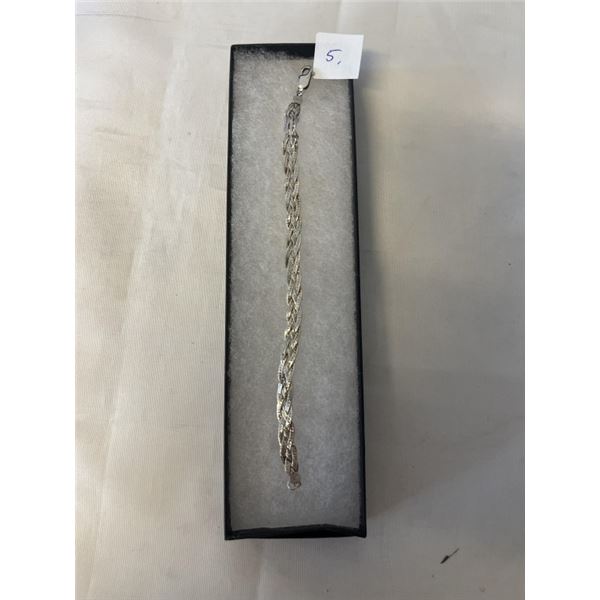 STERLING SILVER BRAIDED BRACELET MARKED 925 ITALY