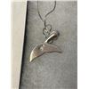 Image 3 : STERLING SILVER WITH OPAL STONE SHARK FIN PENDANT WITH SS CHAIN