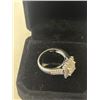 Image 3 : VINTAGE STERLING SILVER WITH WHITE STONES RING, MARKED INITIAL AND 925 SIZE 6.5