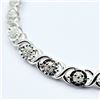 Image 2 : STERLING SILVER NATURAL DIAMONDS (0.25CT) 7" BRACELET, W/A $1070.00. DIAMOND IS THE BIRTHSTONE FOR A