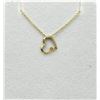 Image 1 : 14KT YELLOW GOLD DIAMOND HEART SHAPE PENDANT WITH GOLD PLATED STERLING SILVER CHAIN, RETAIL $500.00.