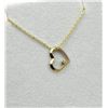 Image 2 : 14KT YELLOW GOLD DIAMOND HEART SHAPE PENDANT WITH GOLD PLATED STERLING SILVER CHAIN, RETAIL $500.00.