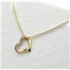 Image 3 : 14KT YELLOW GOLD DIAMOND HEART SHAPE PENDANT WITH GOLD PLATED STERLING SILVER CHAIN, RETAIL $500.00.