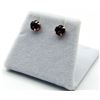 Image 2 : 14KT YELLOW GOLD NATURAL GARNET (1.3CT) STUD EARRINGS, RETAIL $300.00. GARNET IS THE BIRTHSTONE FOR 