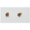 Image 1 : 14KT YELLOW GOLD NATURAL ENHANCED RUBY EARRINGS, RETAIL $400.00. RUBY IS THE BIRTHSTONE FOR JULY.