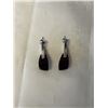Image 2 : PAIR OF VINTAGE 925 STERLING SILVER WITH GENUINE AMBER STONES EARRINGS