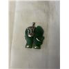 Image 1 : VINTAGE HAND CARVED DARK GREEN JADE ELEPHANT PENDANT