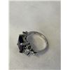 Image 3 : SOLID 925 STERLING SILVER WITH PURPLE STONES  RING MARKED 925 SIZE 8.5