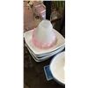 Image 4 : CROSSWORD TABLE LAMP, ASSORTED DISH WARE AND GLASS LIGHT SHADES ETC