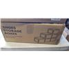 Image 2 : SHOE STORAGE BOXES AND 2 NEW 2 TIER PLASTIC SHELVES