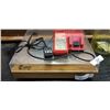 Image 1 : VINYL MUSIC ON PLAYER WITH SPEAKERS, AND MILWAUKEE BATTERY CHARGER