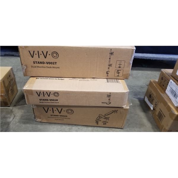 VIVO DUAL MONITOR  ADJUSTABLE DESK MOUNT, SINGLE MOINTOR DESK STAND, AND DUAL MONITOR DESK MOUNT