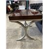 Image 2 : MODERN LAMP TABLE WIT HEAVY METAL BASE AND PULL OUT TRAY
