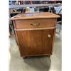 Image 1 : TEAK SIDE TABLE WITH DRAWER AND CUPBOARD
