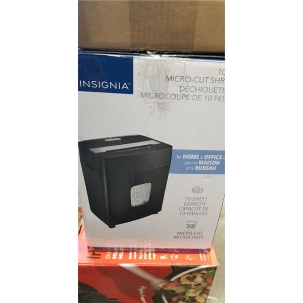 INSIGNIA 10 SHEET MICRO CUT PAPER SHREDDER - TESTED WORKING, RETAIL $129