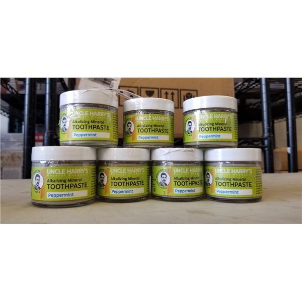 7 NEW UNCLE HARRY'S ALKALIZING MINERAL TOOTHPASTE
