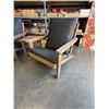 Image 2 : BRAND NEW 6PC ADIRONDACK STYLE PATIO SET, IN DARK GREY / BROWN, 2 CHAIRS, LOVESEAT, 2 SIDE TABLES AN