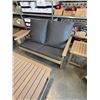 Image 3 : BRAND NEW 6PC ADIRONDACK STYLE PATIO SET, IN DARK GREY / BROWN, 2 CHAIRS, LOVESEAT, 2 SIDE TABLES AN