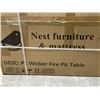 Image 14 : BRAND NEW PATIO FIRE PIT, SLATTED ALUMINUM TOP COMPLETE WITH COVER, WIND GUARD, ROCKS, AND NATURAL G
