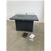Image 2 : BRAND NEW PATIO FIRE PIT, SLATTED ALUMINUM TOP COMPLETE WITH COVER, WIND GUARD, ROCKS, AND NATURAL G