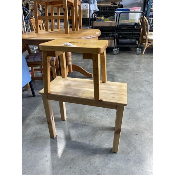 2 PINE STOOLS