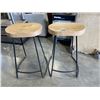 Image 1 : 2 WOOD SEAT SADDLE STOOLS
