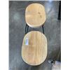 Image 3 : 2 WOOD SEAT SADDLE STOOLS