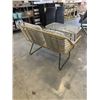 Image 2 : BRAND NEW BOHO STYLE PATIO LOVESEAT AND COFFEE TABLE WITH TEMPERED GLASS TOP, RETAIL $499