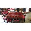 Image 1 : ROSEWOOD DINING TABLE WITH 10 CHAIRS AND 2 LEAF INSERTS
